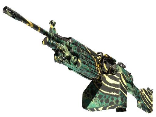StatTrak™ M249 | Emerald Poison Dart (Minimal Wear)