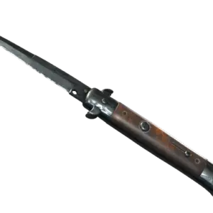 ★ Stiletto Knife | Damascus Steel (Battle-Scarred)